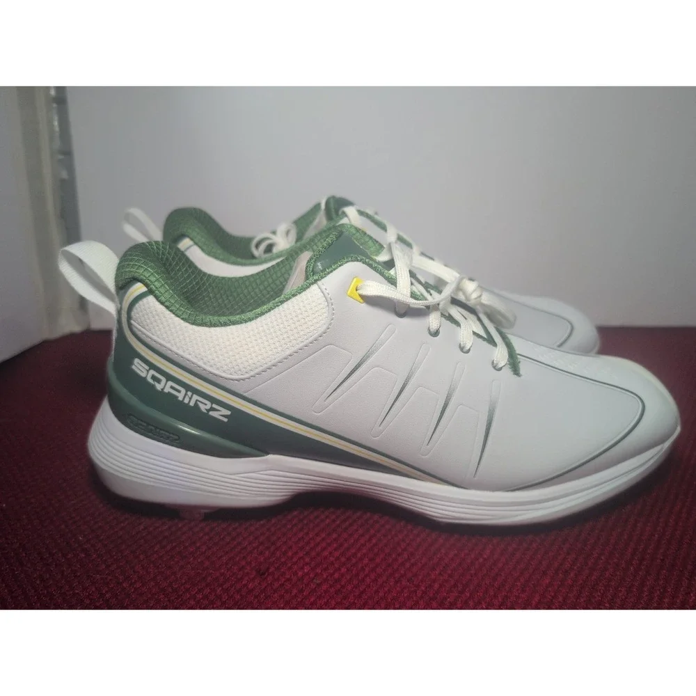 Sqairz GFP Metal Baseball Cleat Shoe Light Gray And Green Men's 11.5 Athletic